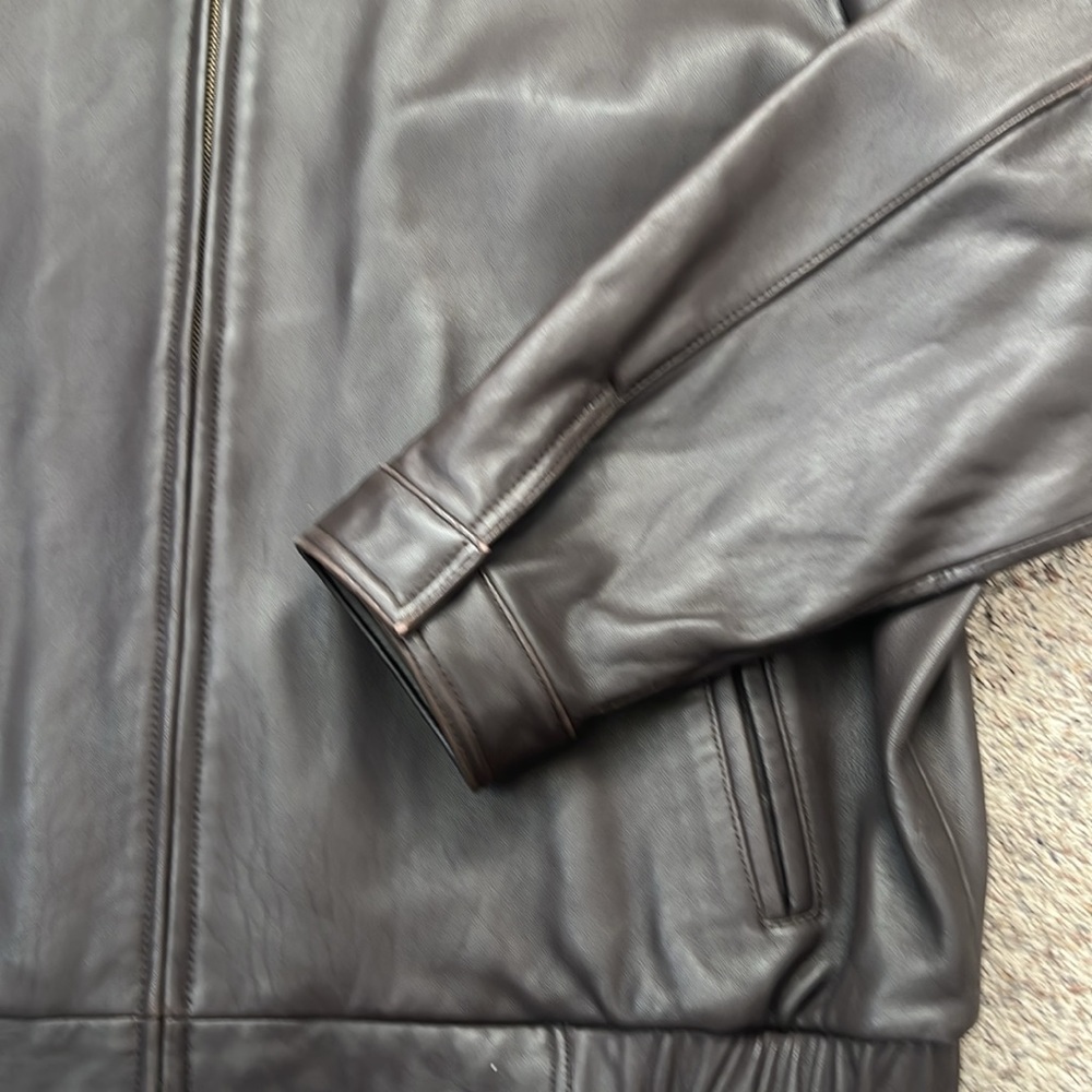 Men’s Leather jacket Dark Chocolate Brown with 2 inside pockets - Picture 3 of 6